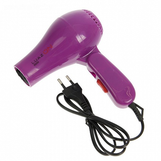 Купить Фен для волос LuazON LF-15, 2 скорости, складная ручка, фиолетовый