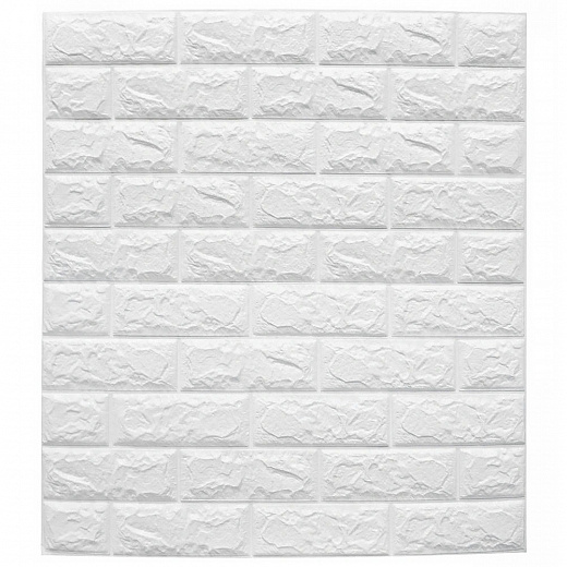 Купить Самоклеящиеся 3Д панели для стен, 10 штук Стандарт, толщина 4 мм, Белый кирпич