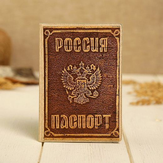 Купить Обложка - Россия, для паспорта, декорированная, береста