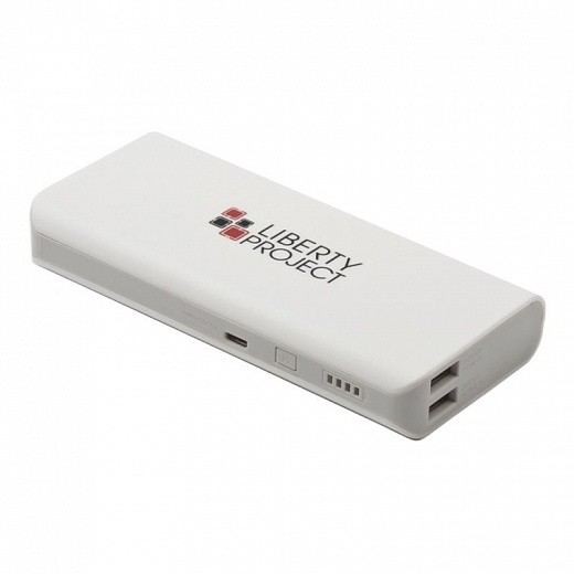 Купить Внешний АКБ «LP» 13000 мАч Li-ion 2 USB выхода 1А + 2,1А (белый/коробка)
