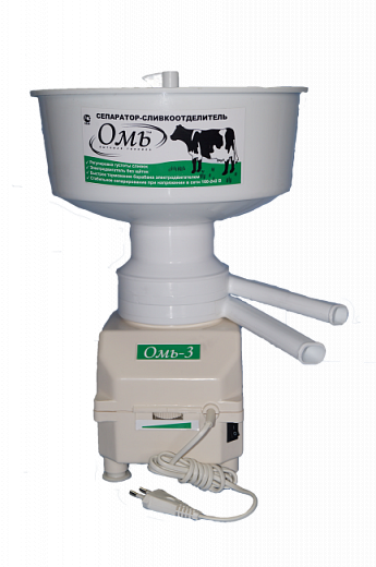 Купить Сепаратор молока ОМЬ-3 производительность 60 л/ч, приемник молока 5,5 л, регулируемая частота вращения барабана  9000-12000 об/мин., асинхронный двигатель, г.Омск