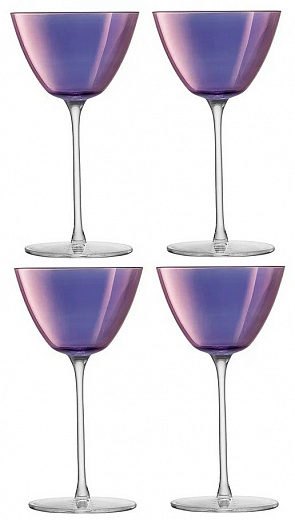 Купить Набор бокалов для мартини Aurora, 195 мл, фиолетовый, 4 шт.