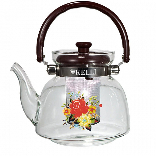 Купить Заварочный чайник Kelli KL-3005 стекло 0,6л | Мелеон