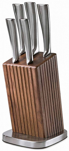 Купить Набор Taller Hertford, 5 ножей с подставкой, серебристый / коричневый