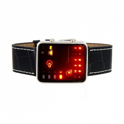 Купить Черные бинарные LED часы Nexer 375B
