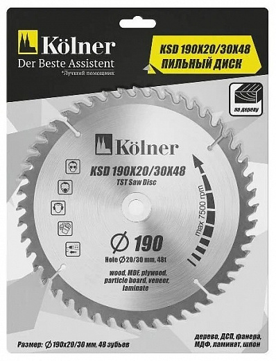 Купить Диск пильный KOLNER KSD 190х20 30x48 (кн190-20-30-48)