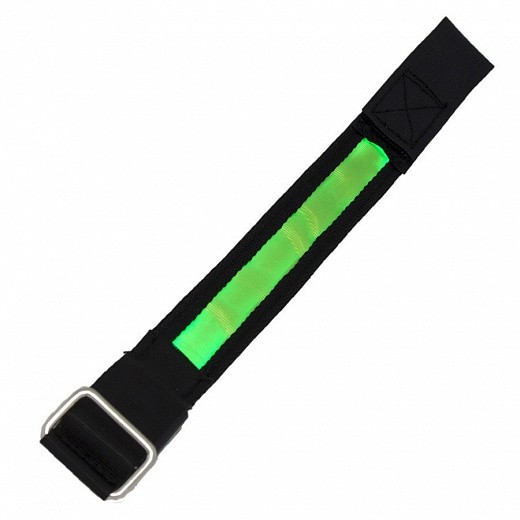 Купить Сигнальный светодиодный браслет - зеленый/черный