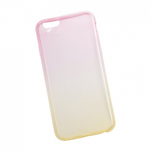 Купить Силиконовая крышка «LP» для iPhone 6/6s (градиент желтый/розовый) коробка