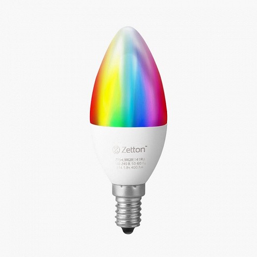 Купить Умная лампа Zetton LED RGBW Smart Wi-Fi Bulb E14 5Вт ZTSHLBRGBE141RU (коробка)