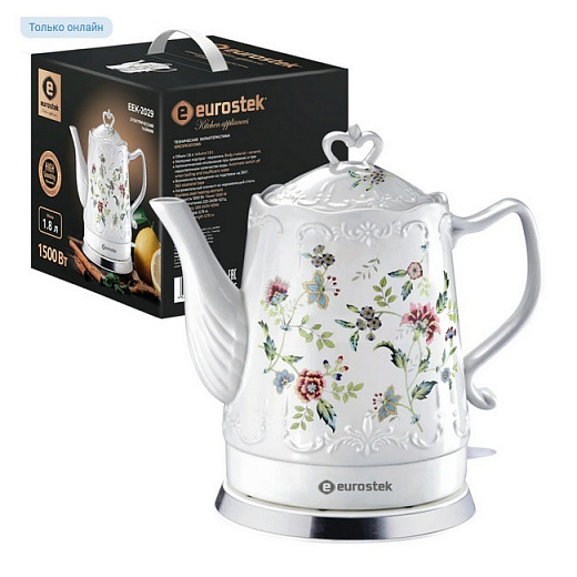 Купить Чайник Eurostek EEK-2029 Белый,  керамика, 1500Вт, объем 1,8л