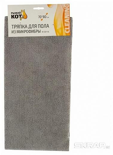 Купить Тряпка для пола из микрофибры M-02F-XL, цвет: серый, размер: 70х80см Рыжий Кот 310298