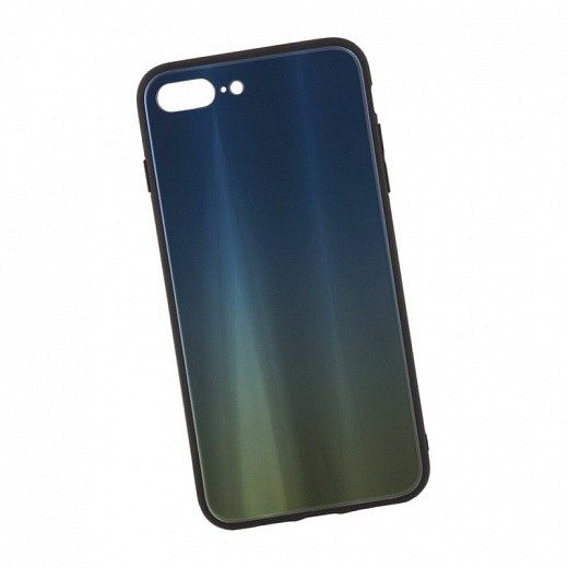 Купить Защитная крышка «LP» для iPhone 7 Plus/8 Plus «Rainbow Glass Case» (зеленый градиент/коробка)