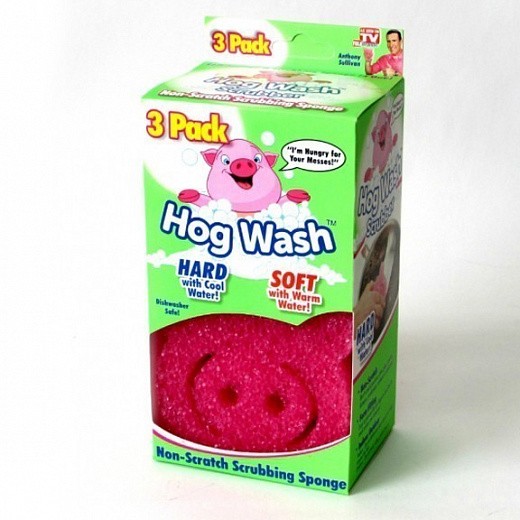 Купить Чудо губка-скраб Пятачок - Hog Wash Scrubber, 3 шт.