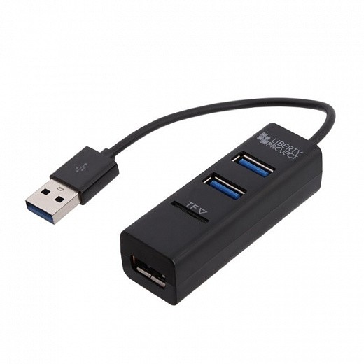 Купить USB 2.0 HUB «LP» хаб на 3 USB + TF (черный)