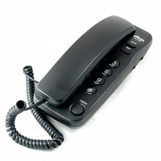 Купить Телефон проводной RITMIX RT-100 black, без дисплея, компактный , набор номера на базе аппарата, импу
