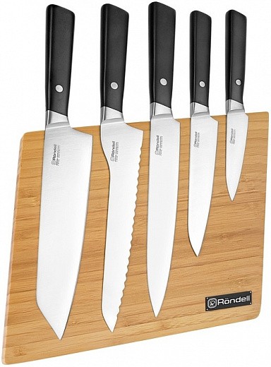 Купить Набор Rondell Spata RD-1132, 5 ножей с подставкой, черный | Мелеон