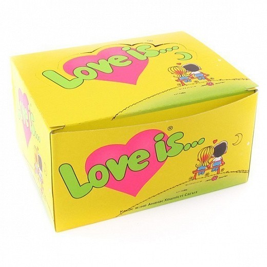 Купить Жвачка Love is - кокос-ананас (блок 100 шт)