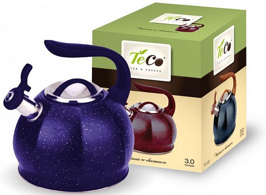 Купить Чайник для плиты TECO TC-122-BL, нержавейка, 3,0 л со свистком