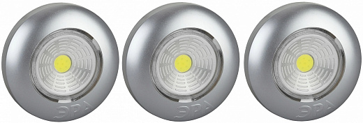 Купить ЭРА упаковка 3 шт SB-504 Аврора, 3 Вт, кол-во светодиодов: 1 шт., цвет плафона: серебристый