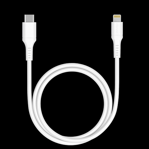 Купить Дата-кабель USB-C - Lightning, MFI, 60W, 1.2м, белый, Deppa | Мелеон