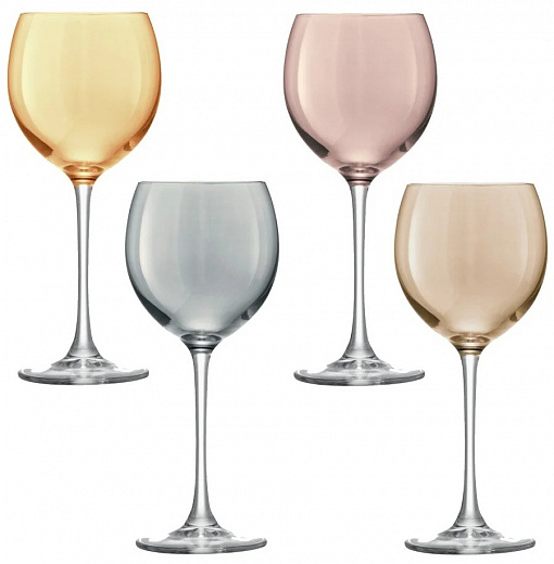 Купить Набор бокалов для вина Polka, 400 мл, разноцветный, 4 шт.