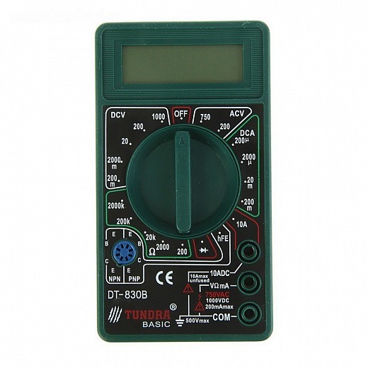 Купить Мультиметр Tundra basic, цифровой DT-830B (без батарейки)