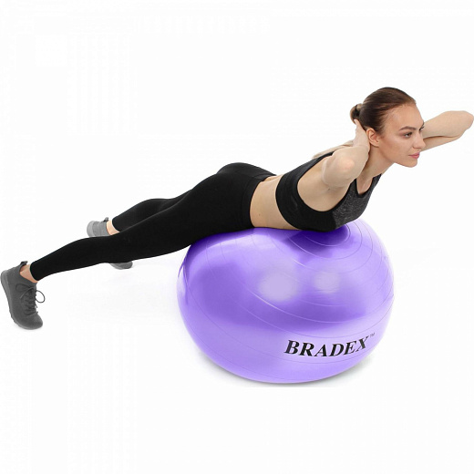 Купить Мяч для фитнеса «ФИТБОЛ-65» Bradex с насосом, фиолетовый