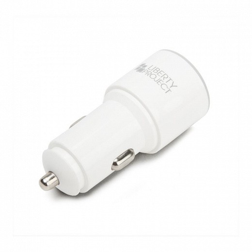 Купить АЗУ «LP» с двумя USB выходами 2,1А + USB кабель USB Type-C «Barrel Series» (белое/коробка)