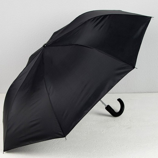 Купить Зонт полуавтоматический чёрный, 3 сложения