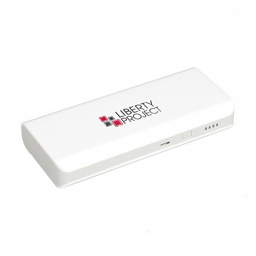 Купить Внешний АКБ «LP» 10000 мАч Li-ion 2 USB выхода 1А + 2,1А (белый/коробка)