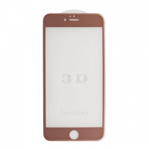 Купить Защитное стекло «LP» для iPhone 6/6s Plus Tempered Glass 3D с рамкой 0,33 мм, 9H (ударопрочное/роз