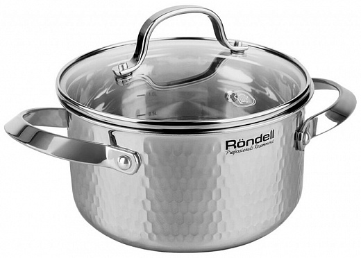 Купить Кастрюля Rondell RainDrops, 5.6 л, стальной