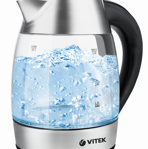 Купить Чайник Vitek (корпус из высококач.термост. стекла) VT-7047(TR)