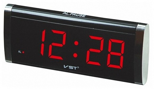 Купить Часы настольные VST 730 черный/красный