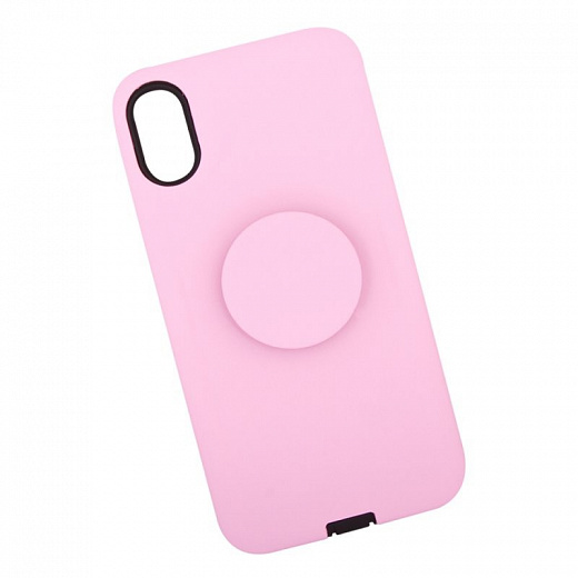Купить Защитная крышка «LP» для iPhone X/Xs «PopSocket Case» (розовая/коробка)