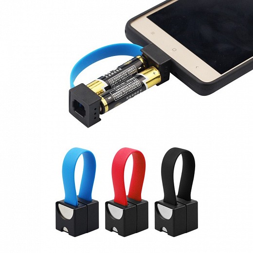 Купить Портативная мини зарядка USB от батареек для Android, цвет микс