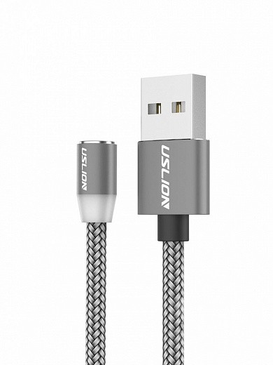 Купить Магнитный USB-кабель для быстрой зарядки Uslion, (без адаптера, серебро), 1 м