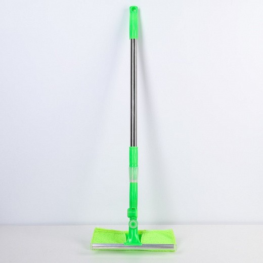 Купить Окномойка с телескопической стальной ручкой, 25х64(93) см, цвет зелёный