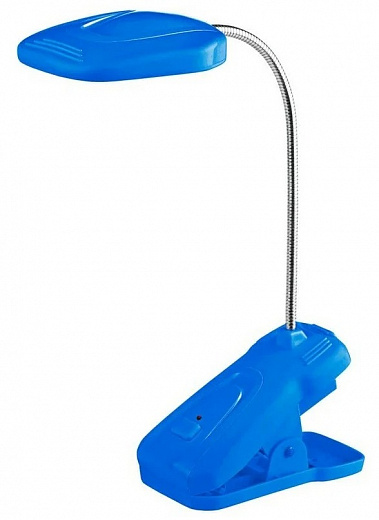 Купить Лампа офисная светодиодная ЭРА NLED-420-1.5W-BU, 1.5 Вт, цвет арматуры: серебристый, цвет плафона/абажура: синий