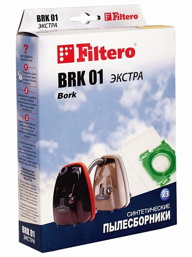 Купить Мешок-пылесборники Filtero BRK 01 Экстра (синтетика), антиаллергенные, 3 шт.