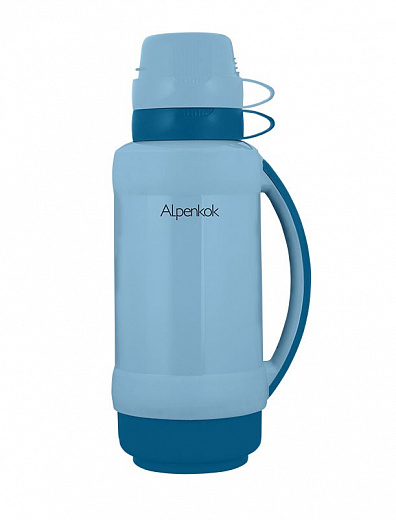 Купить Термос со стеклянной колбой «Alpenkok» AK-10023S, серо-голубой, 1 л