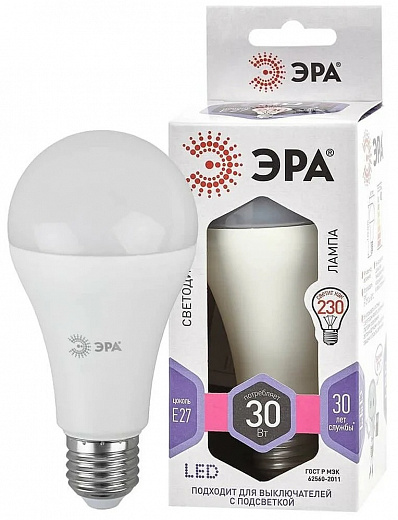 Купить ЭРА Лампа светодиодная ЭРА E27 30W 6000K матовая LED A65-30W-860-E27 Б0048017