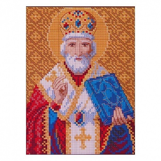 Купить Алмазная мозаика - Святой Николай Чудотворец, 34 цвета