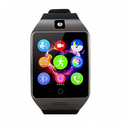 Купить Часы Smart Watch Q18. Черный ремень, черный корпус
