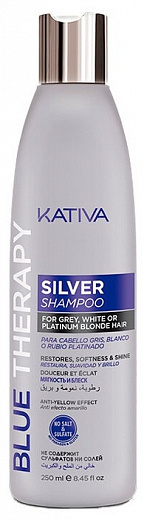 Купить Kativa шампунь Blue Therapy Silver для нейтрализации желтизны осветленных волос