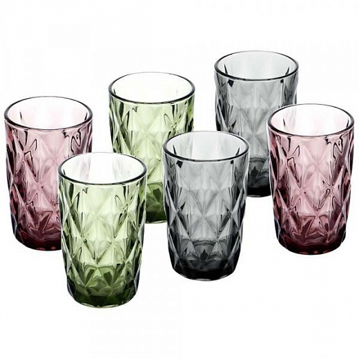 Купить Набор стаканов BACKMAN BM-0406 6 предметов 390 мл из высококачественного цветного стекла