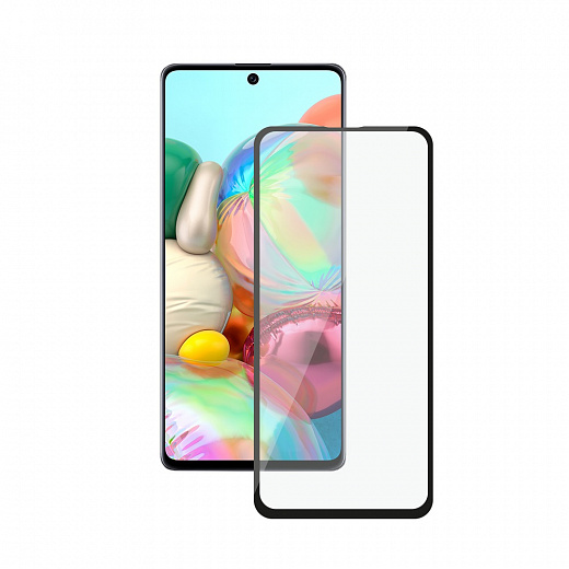 Купить Защитное стекло 3D Full Glue для Samsung Galaxy A71 (2020), 0.3 мм, черная рамка, Deppa