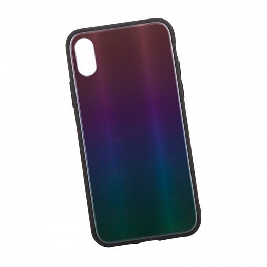 Купить Защитная крышка «LP» для iPhone X/Xs «Rainbow Glass Case» (зеленый градиент/коробка)