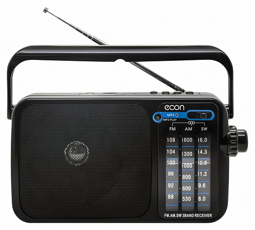 Купить Радиоприемник ECON ERP-1100 AM/FM/SW, с телескопической антенной, работой от сети и батареек, USB, AUX, TF, воспроизведение MP3