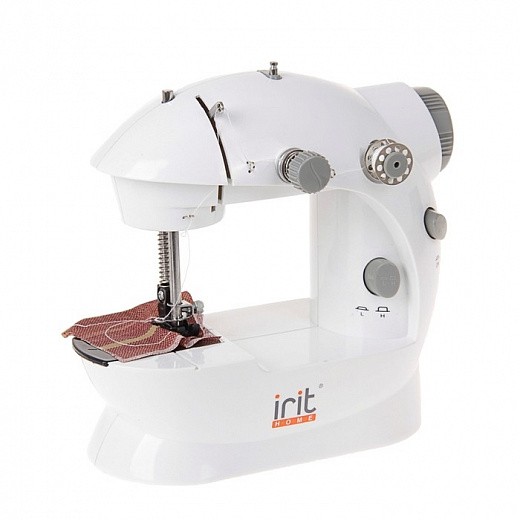 Купить Швейная машинка Irit IRP-01, полуавтомат, от батареек/сети, бело-серая